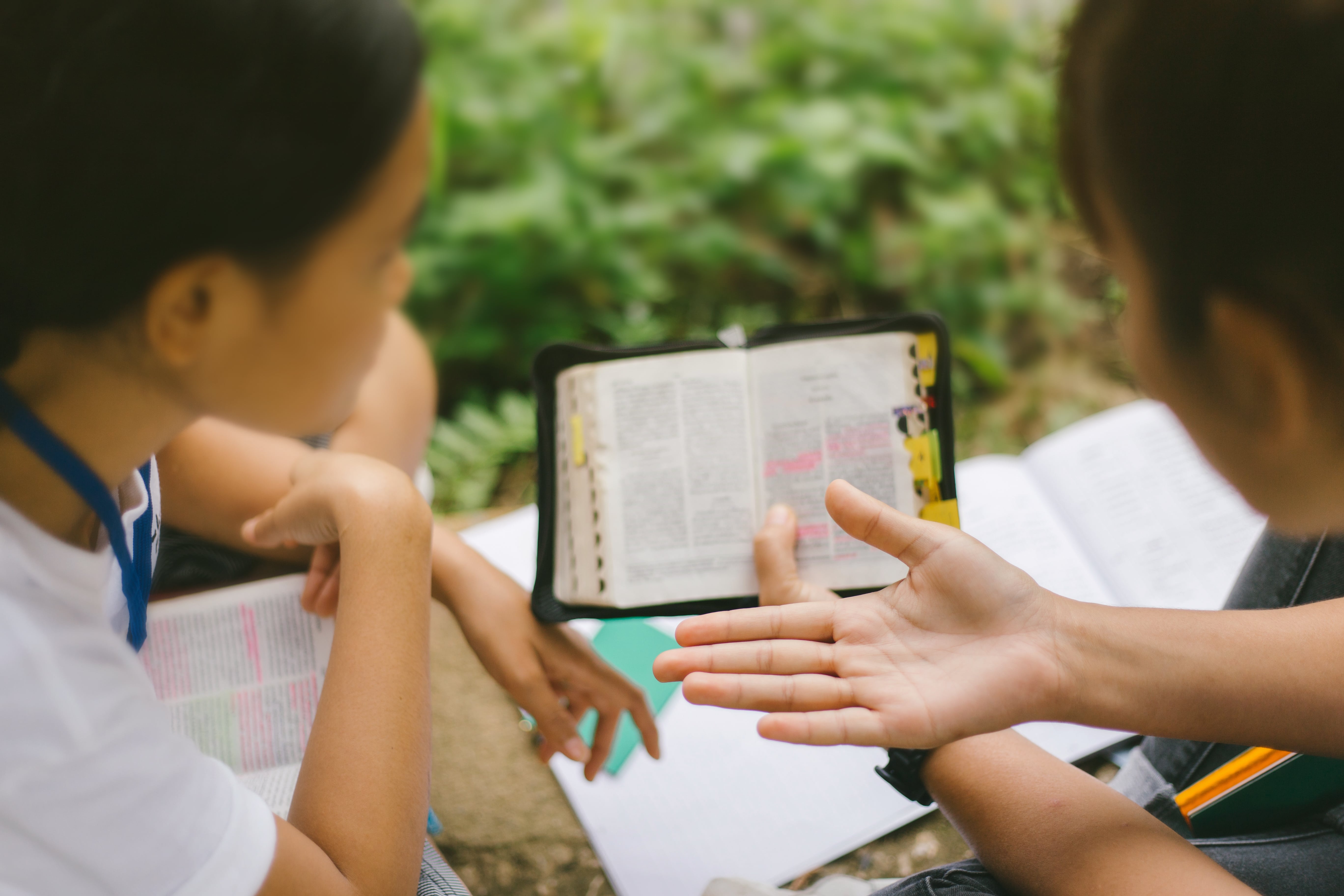 Youth ministry reading the bible